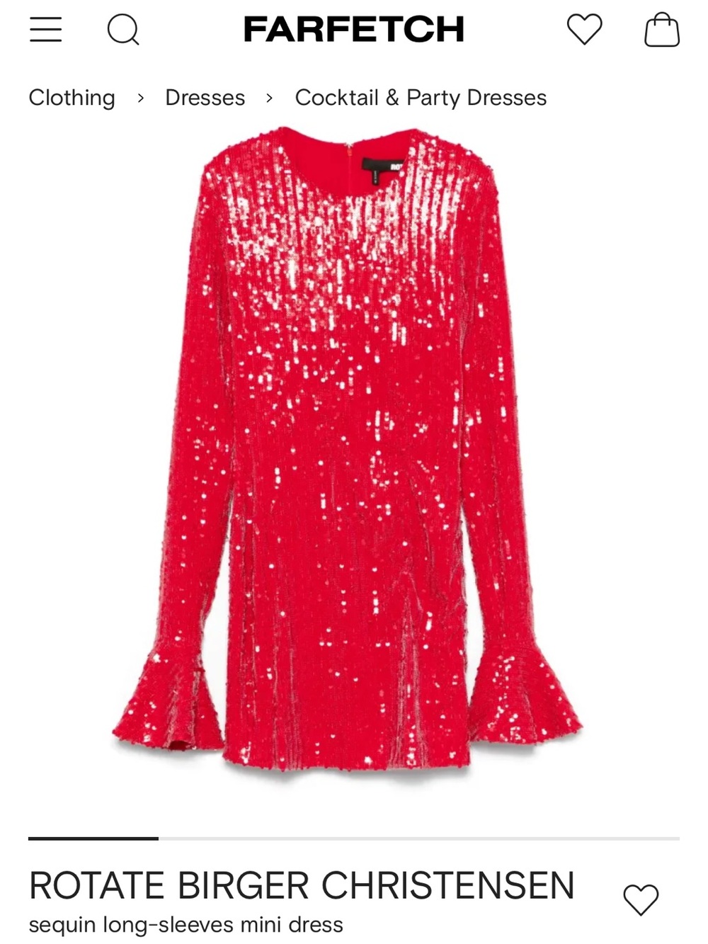 Rotate Birger Christensen Red Sequin Mini Dress